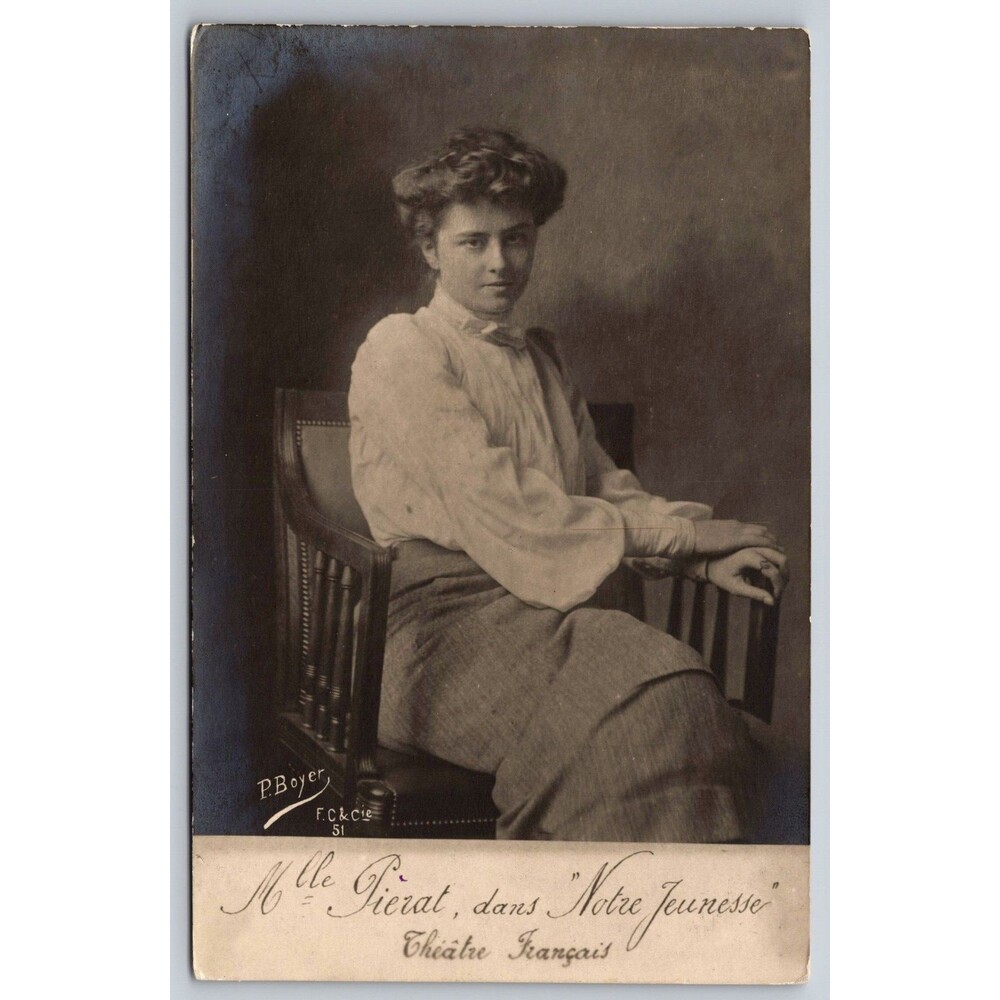 1904 Postcard Mlle Pierat "Notre Jeunesse" Theatre Francais Paris P. Boyer RPPC